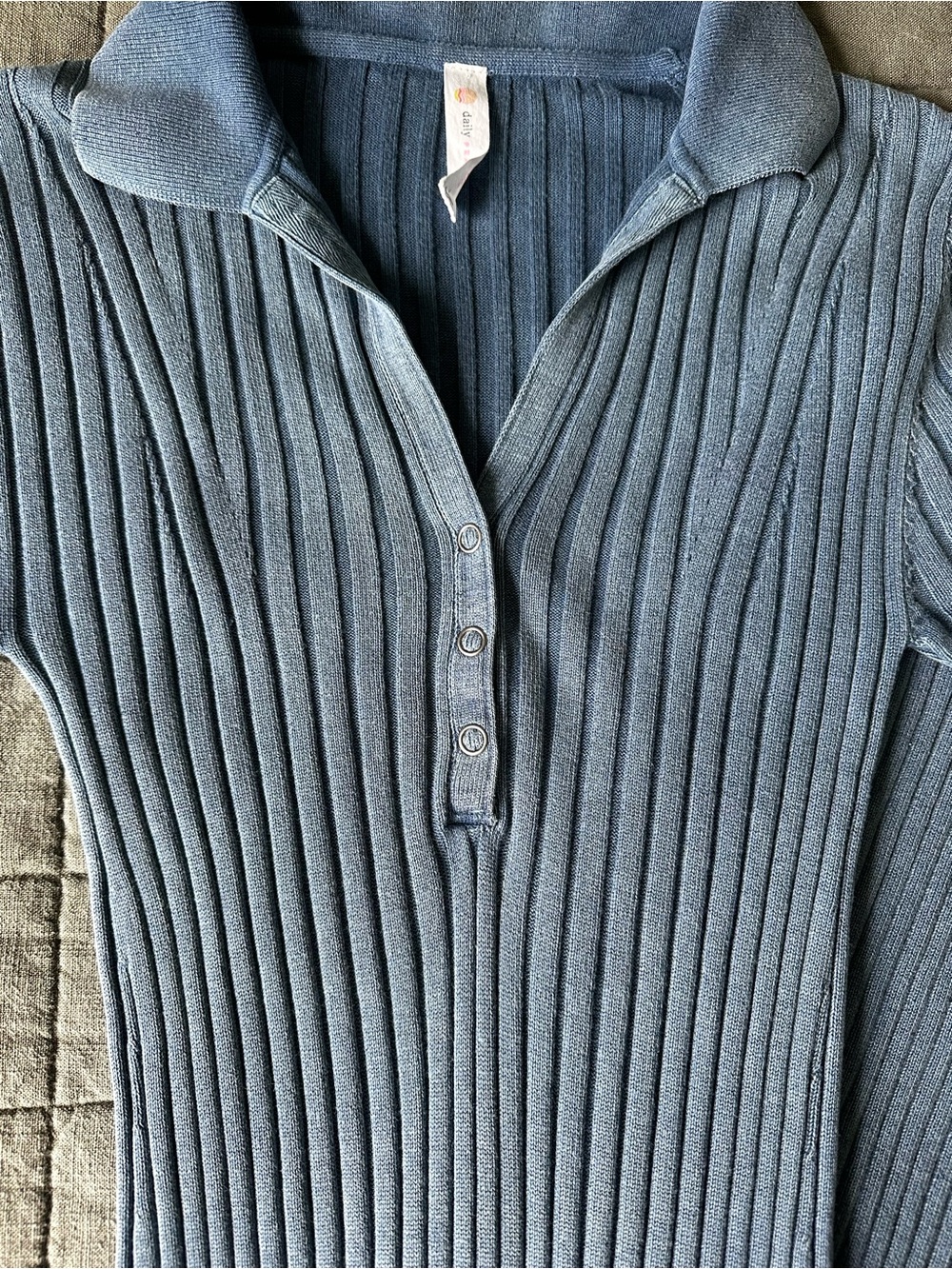 Daily Practice Anthropologie Ribbed Knit Midi Polo Dress Size Small - Picture 6 of 10